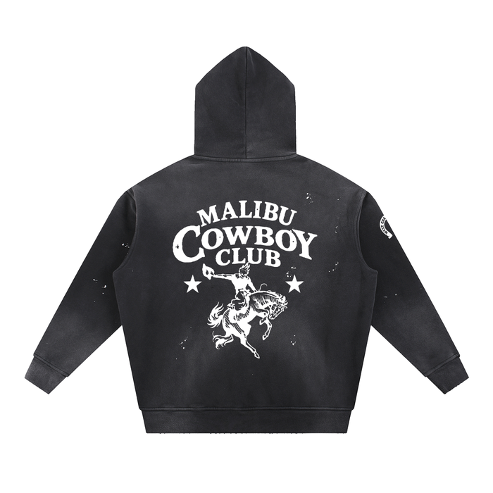 MALIBU COWBOY CLUB Frayed Fleece Hoodie