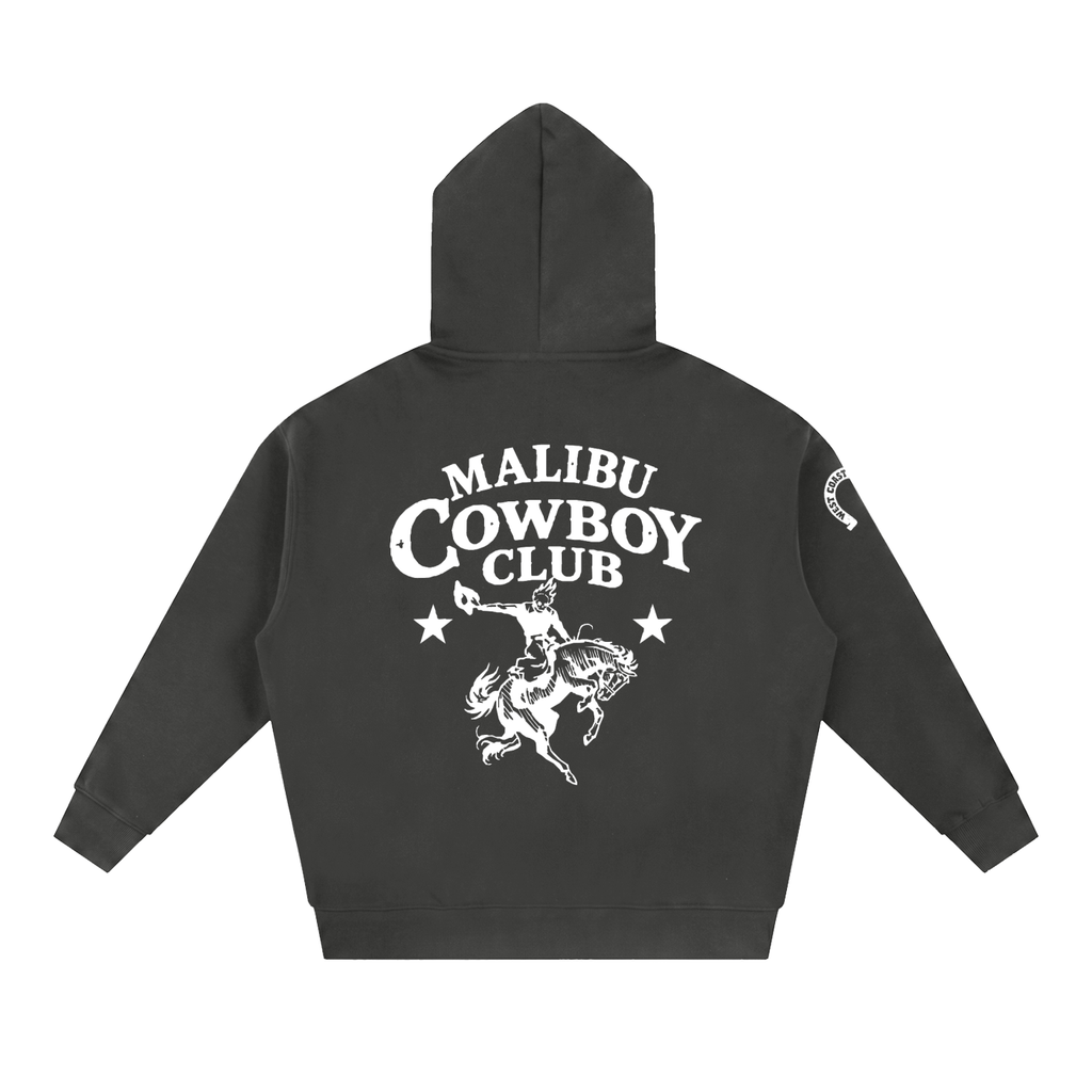 MALIBU COWBOY CLUB Oversized Boxy Zip-Up Hoodie