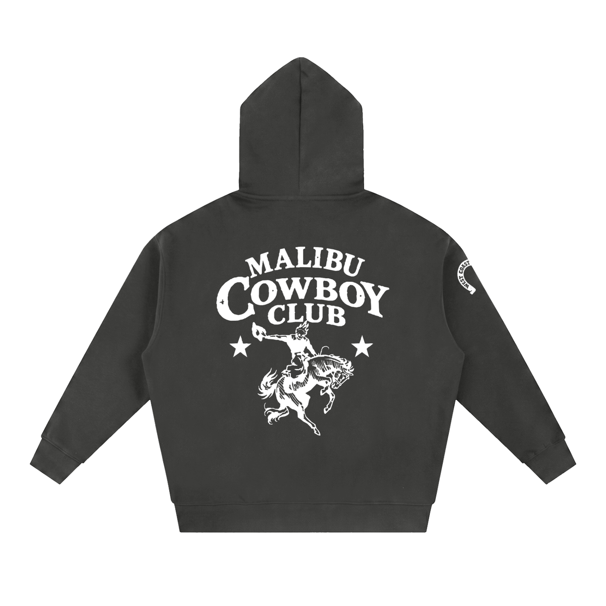 MALIBU COWBOY CLUB Oversized Boxy Zip-Up Hoodie