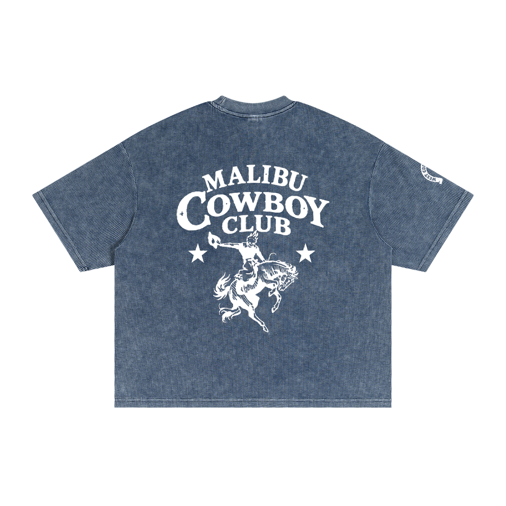 MALIBU COWBOY CLUB Waffle Boxy T-Shirt