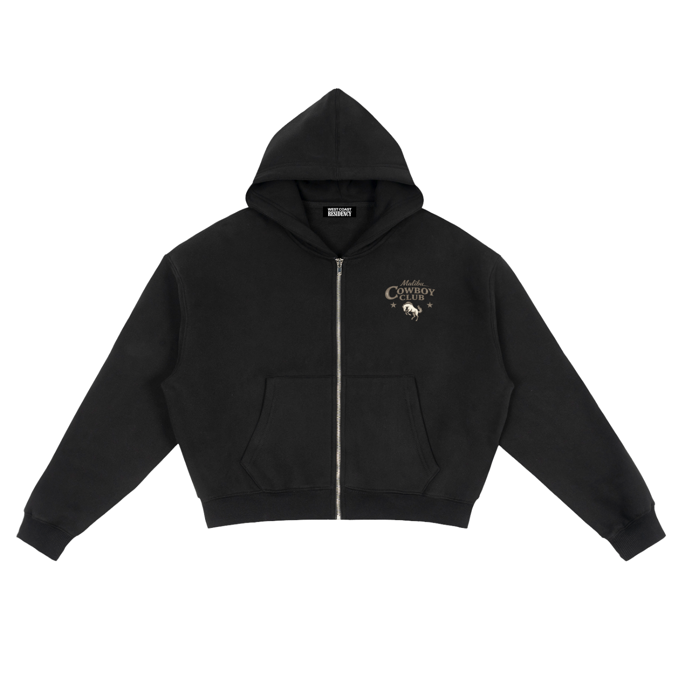 "MALIBU COWBOY CLUB" Zip-Up Hoodie