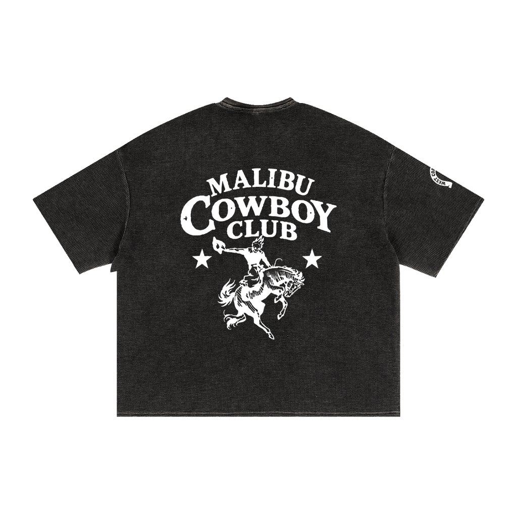 MALIBU COWBOY CLUB Waffle Boxy T-Shirt