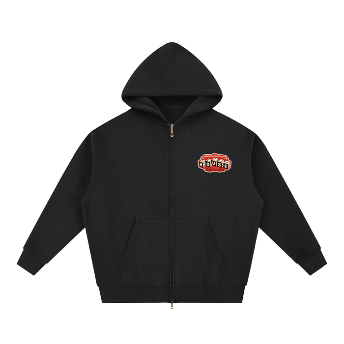 WCR HOUSE Oversized Fleece Boxy Zip-Up Hoodie